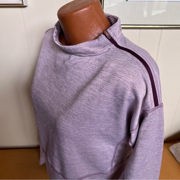 C9 by Champion mock neck pin stripe pullover nicely detailed L burgundy & ivory - Picture 2 of 7